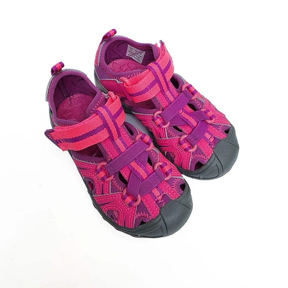 Merrell Girls Hydro Water Sandals Size 9 Pink Purple Strappy Hiking Shoes NEW